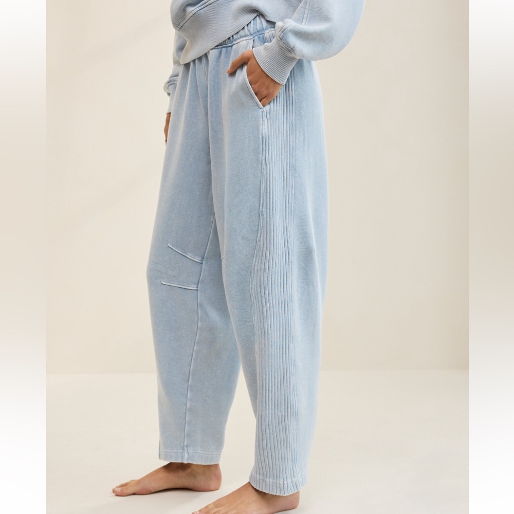 Aerie Oh Snap! Barrel Sweatpants S Cloud Wash Blue NWT